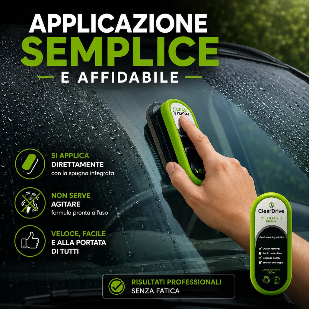ClearDrive - Protezione Idrorepellente per una Visibilità Perfetta